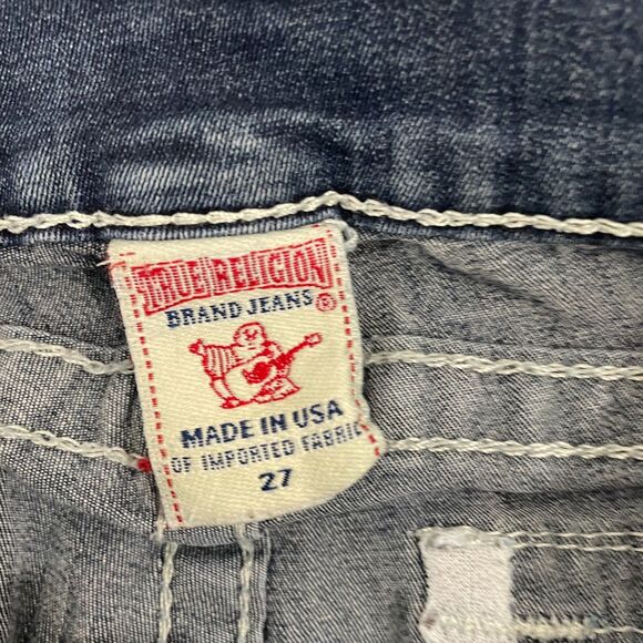 True Religion Skinny Jeans Women 27 Blue Dark Wash Low Rise Denim - Picture 3 of 12